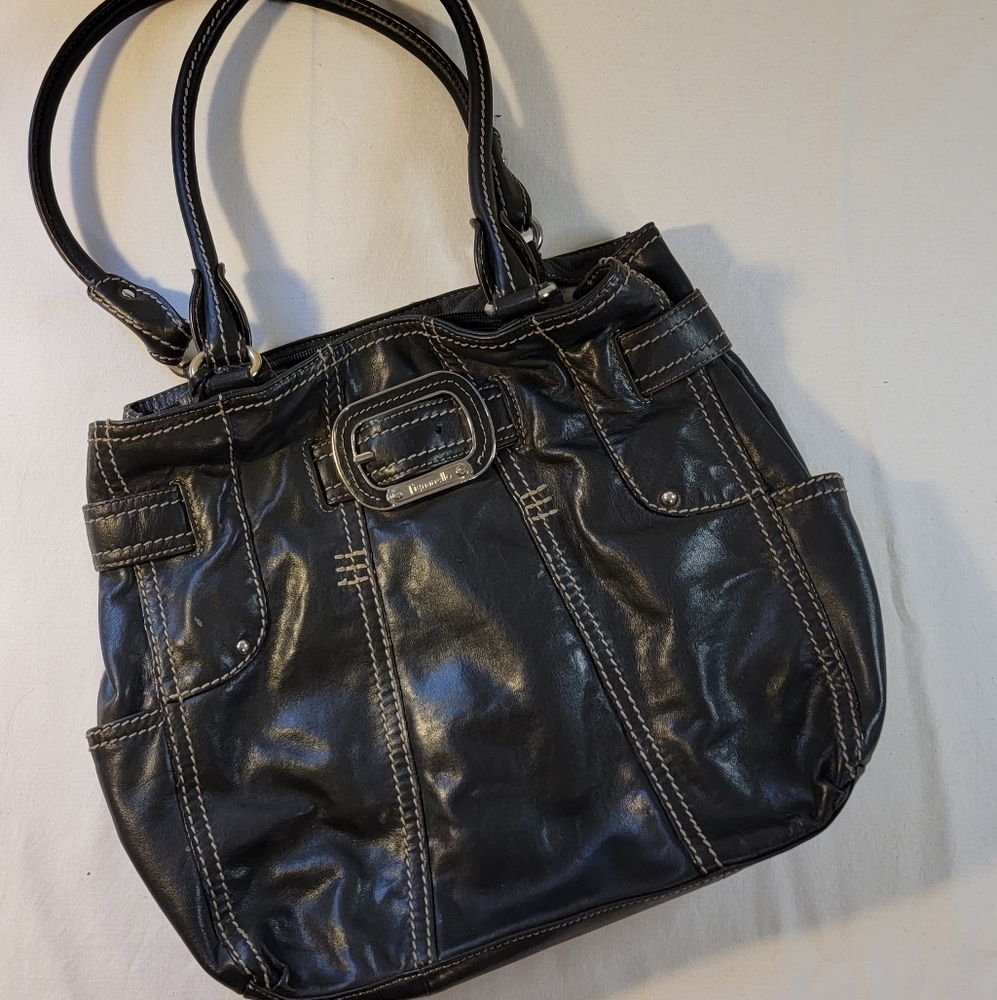 Tignanello Black Leather Shoulder Bag